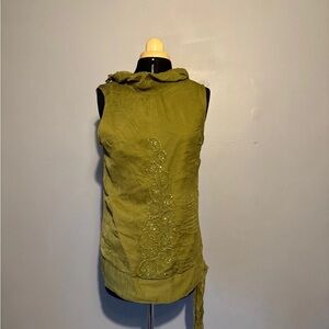 Long Tall Sally Moss Green Embroidered Tank Top